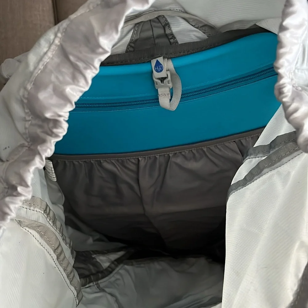 Gregory Light Gray Hiking Backpack with Blue Accents